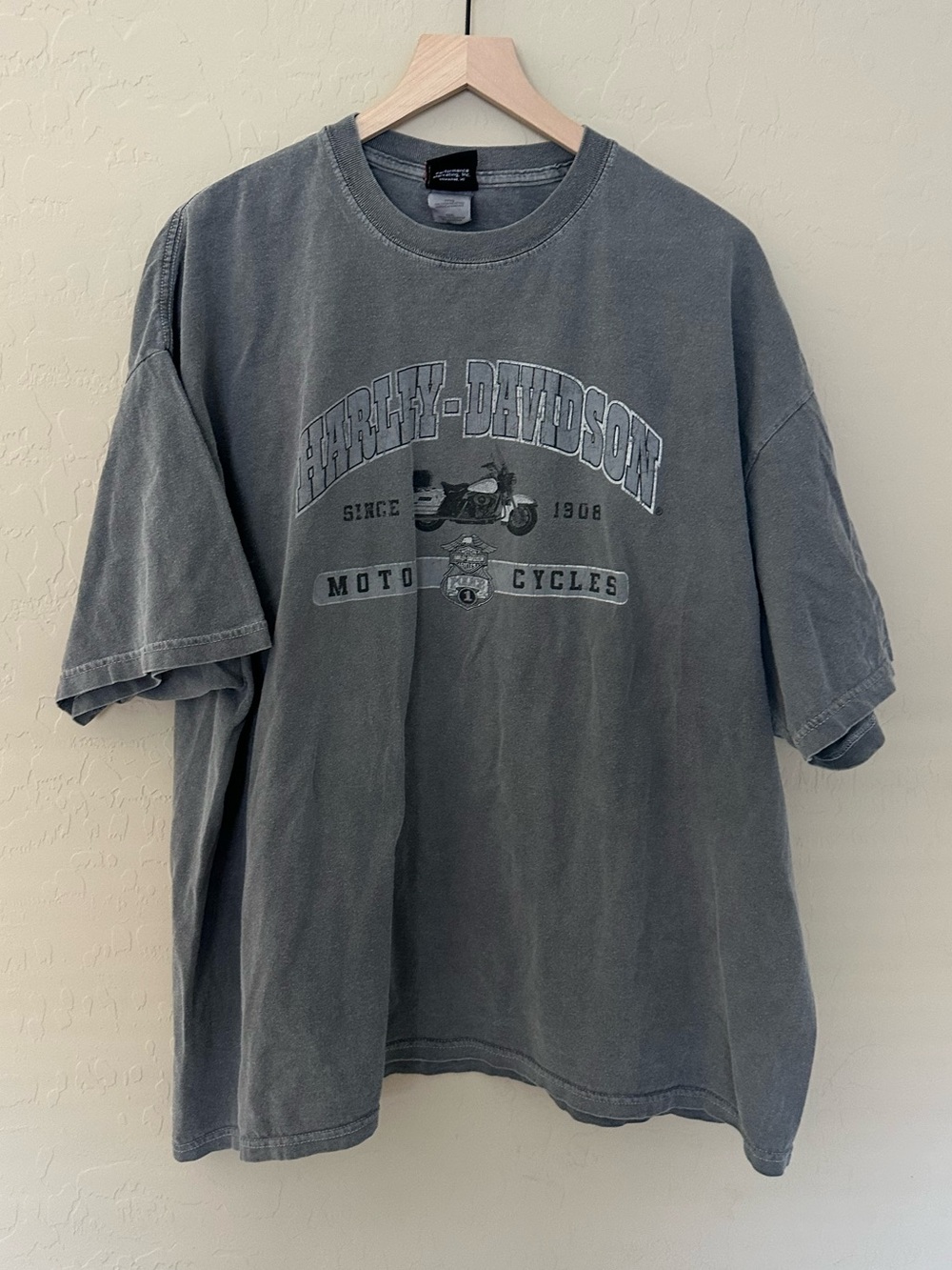 Harley-Davidson Men's Gray Police Vintage Logo T-Shirt XXL